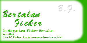 bertalan ficker business card